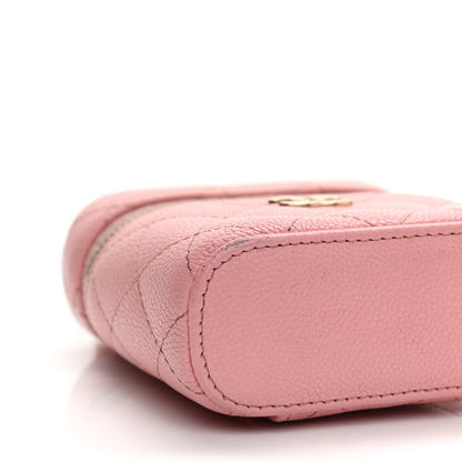 Chanel Caviar Quilted Small Handle With Care Vanity Case With Chain Pink 9 of 13