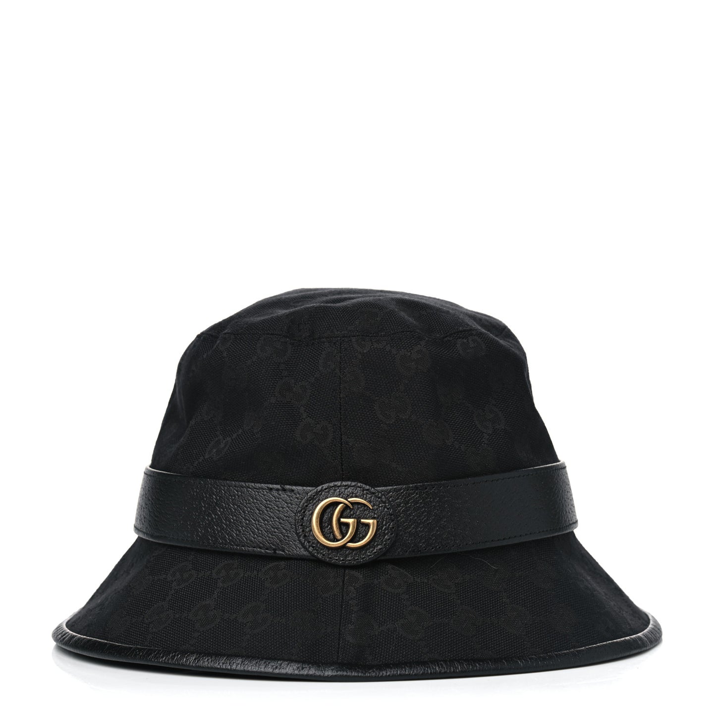 Monogram Textured Dollar Calfskin GG Jago Bucket Hat M Black