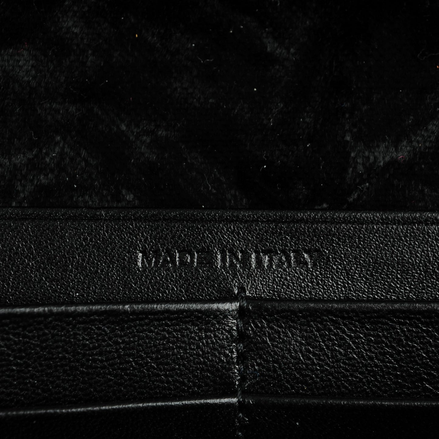 Velvet Monogram Chain Wallet Black