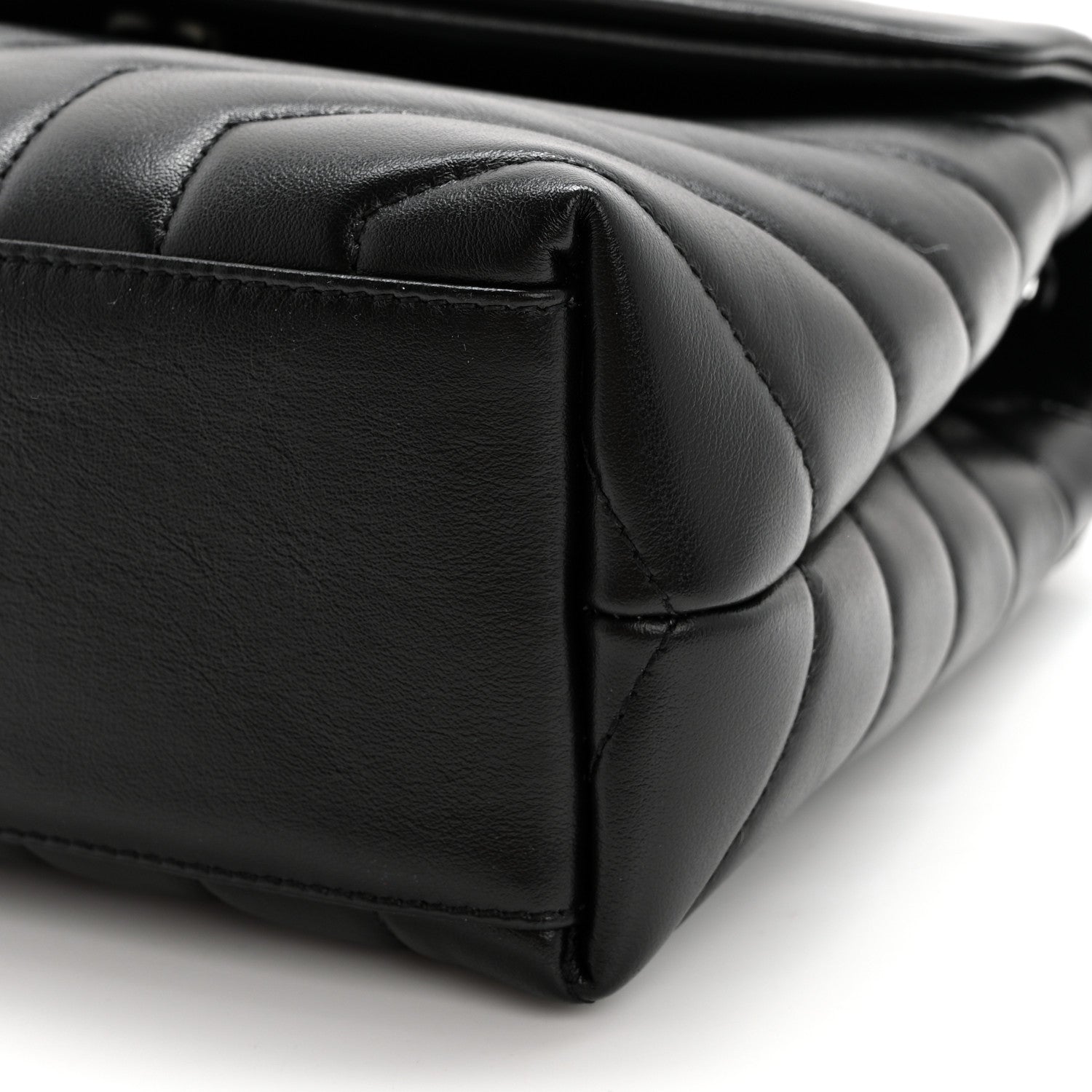 Saint Laurent Calfskin Y Quilted Monogram Monochrome Small Loulou Chain Satchel Black 10 of 12