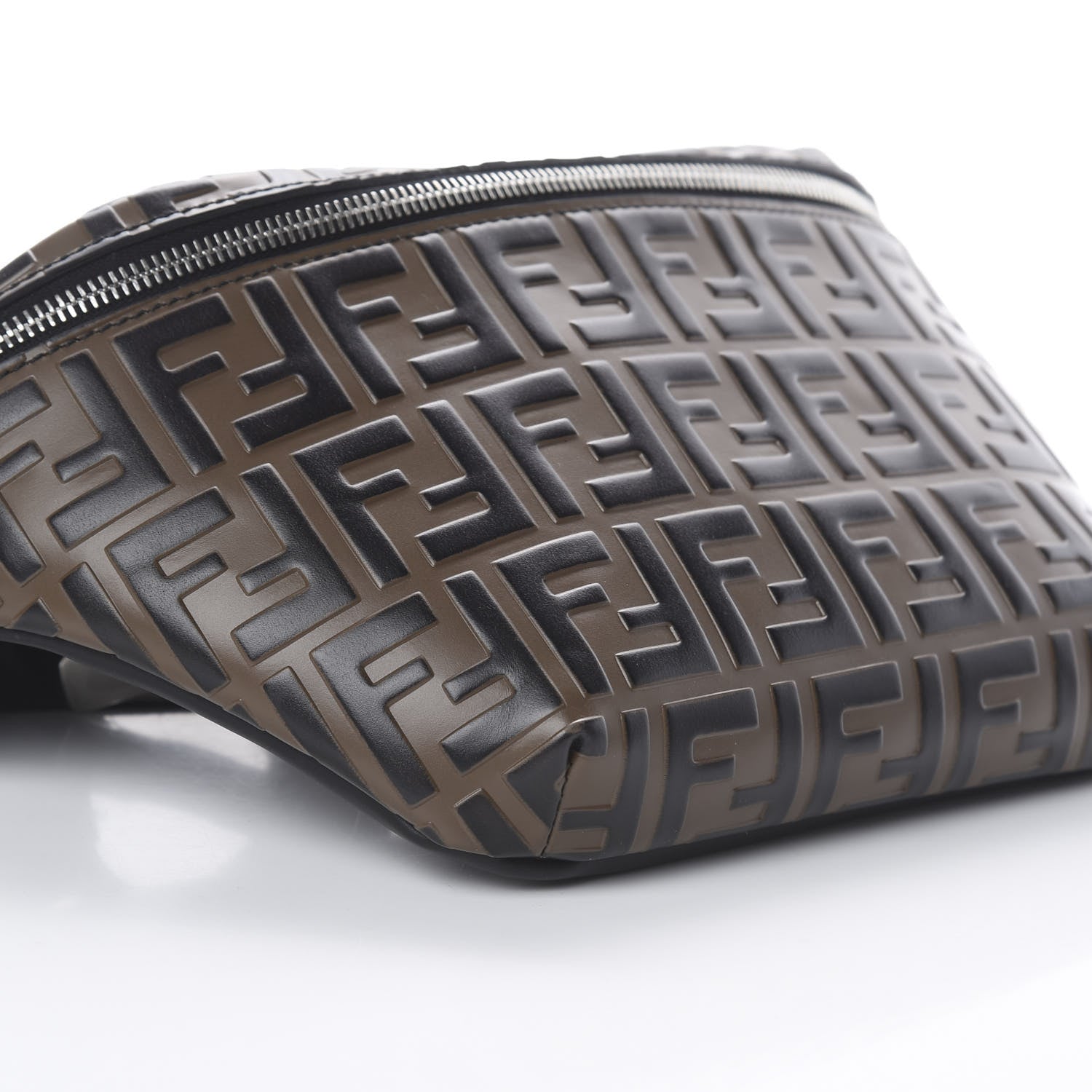 Fendi Vitello Century Bi-Color FF 1974 Embossed Belt Bag Maya Black 5 of 8