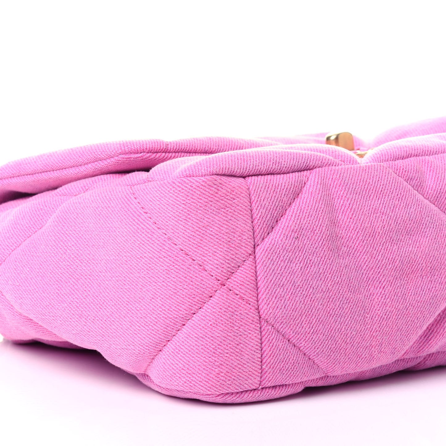 Denim Quilted Medium Chanel 19 Flap Neon Pink