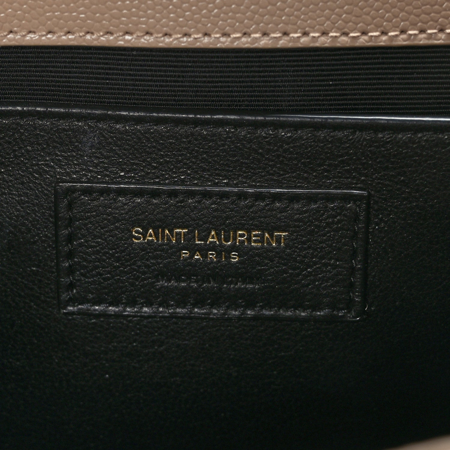 Saint Laurent Grain De Poudre Textured Mixed Matelasse Medium Triquilt Monogram Satchel Dark Beige 6 of 8