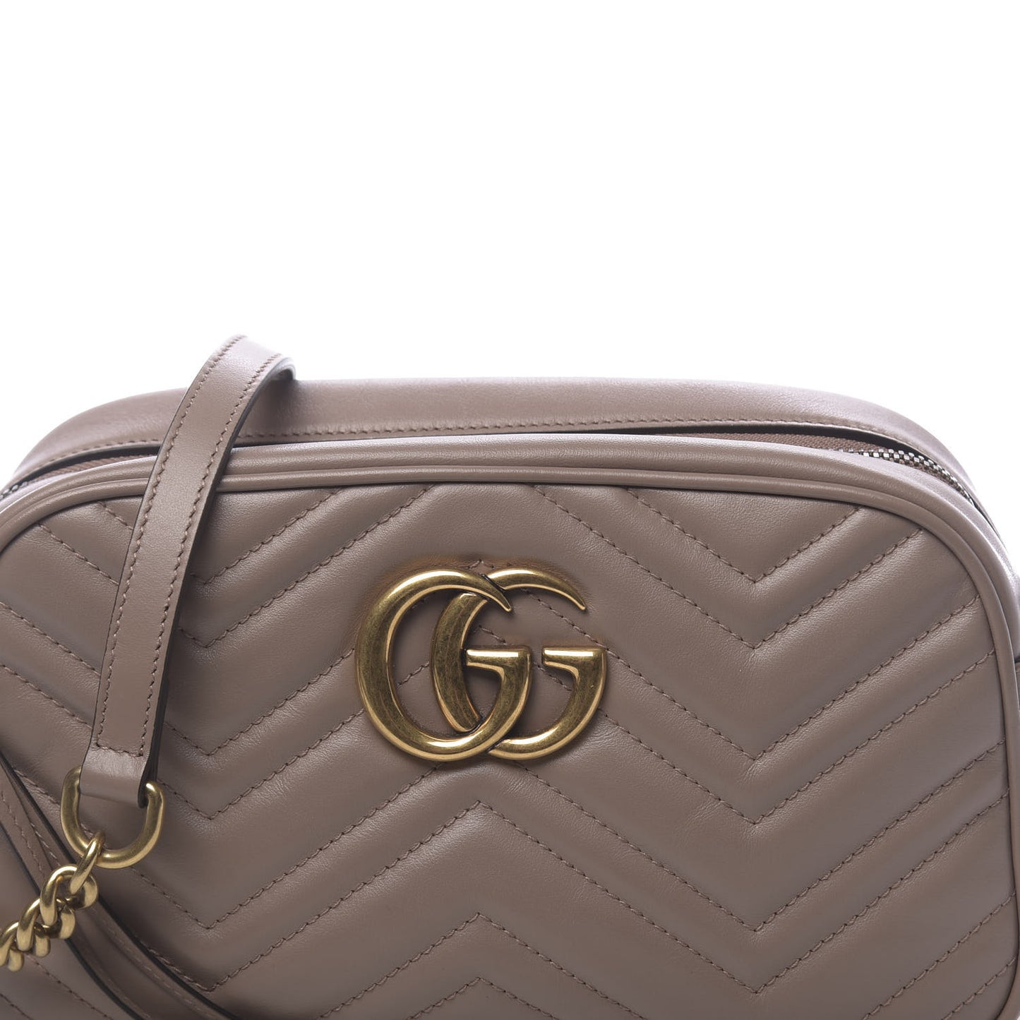 Calfskin Matelasse Small GG Marmont Chain Shoulder Bag Porcelain Rose