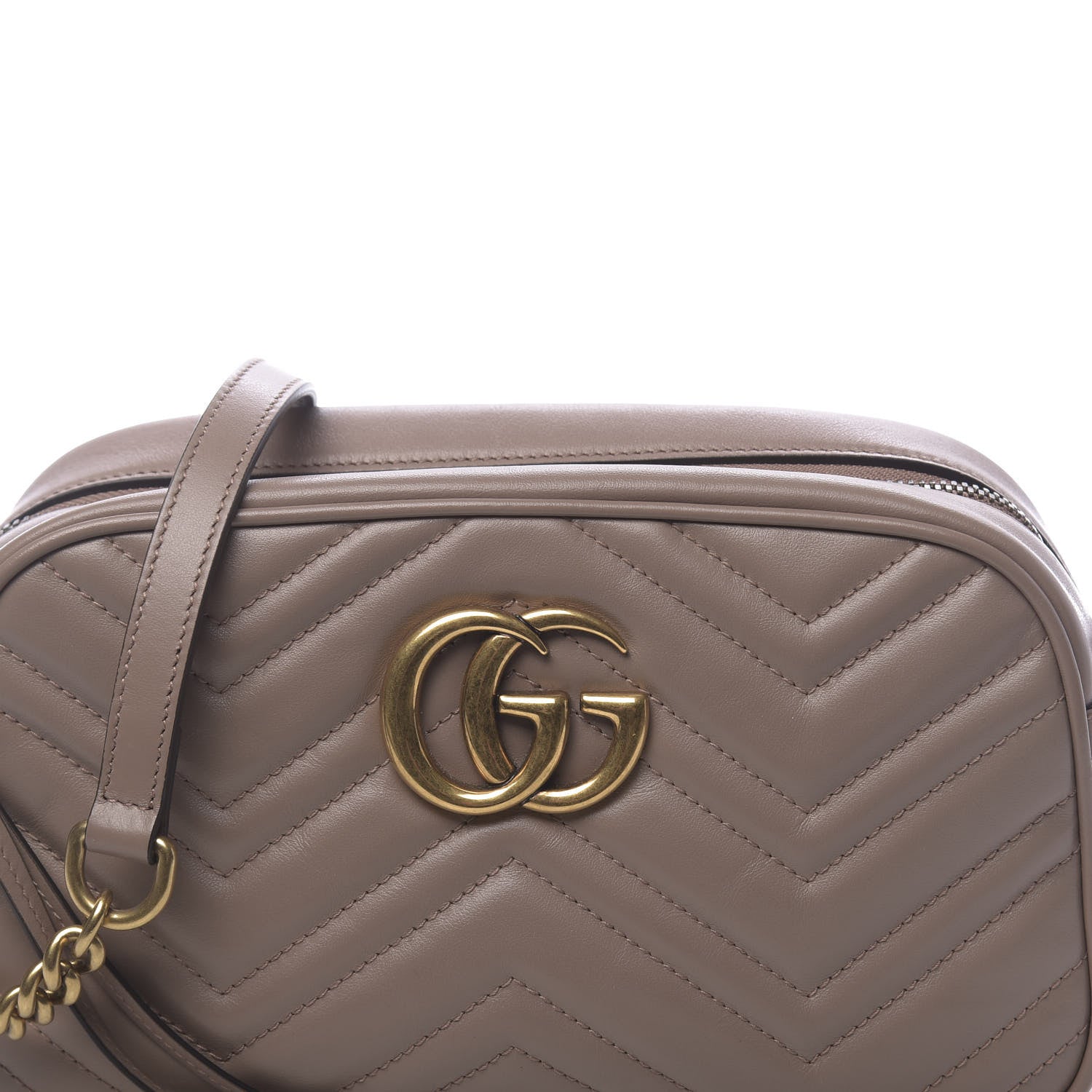 Gucci Calfskin Matelasse Small GG Marmont Chain Shoulder Bag Porcelain Rose 10 of 10