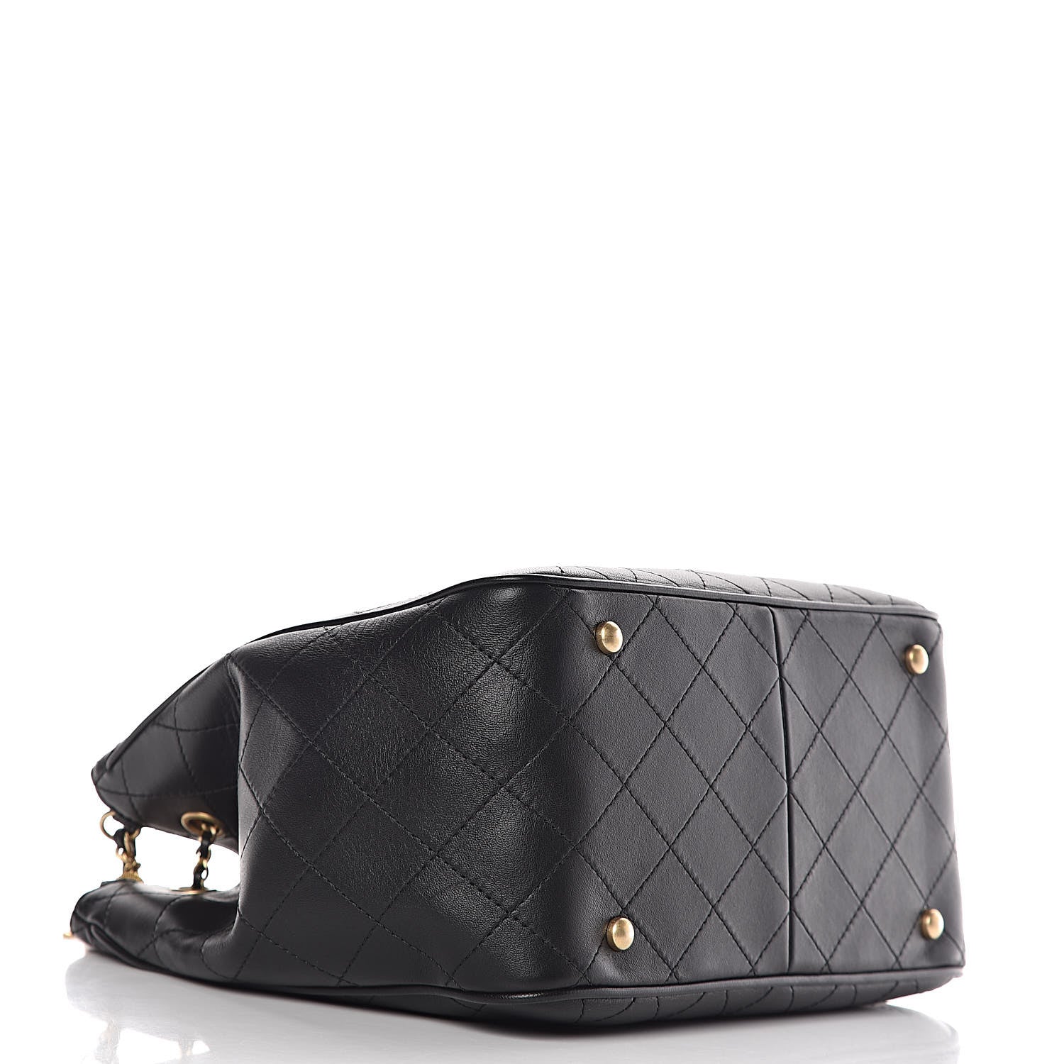 Chanel Calfskin Stitched Egyptian Amulet Drawstring Bag Black 5 of 13