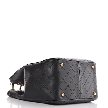 Chanel Calfskin Stitched Egyptian Amulet Drawstring Bag Black 5 of 13