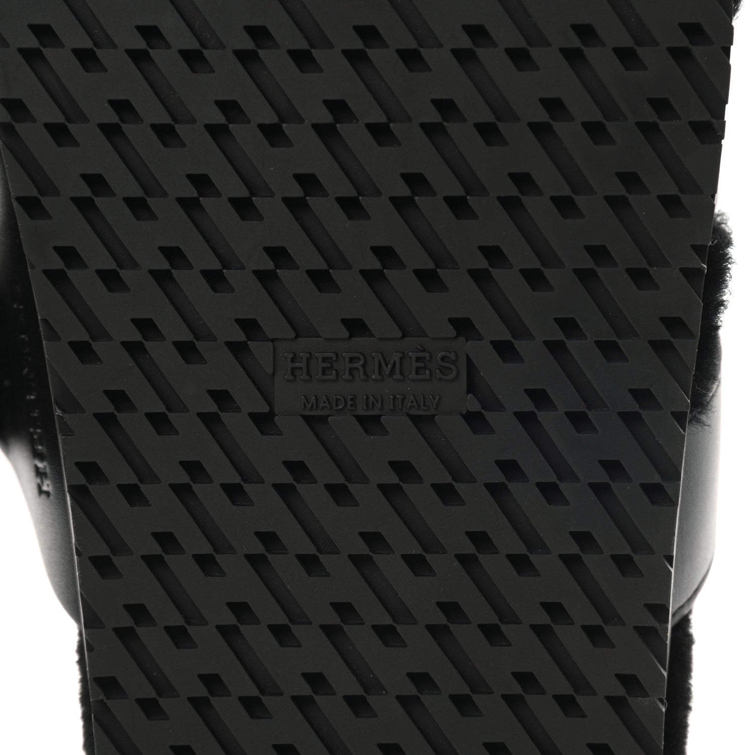 Hermes Calfskin Woolskin Womens Chypre Sandals 41 Black 6 of 10