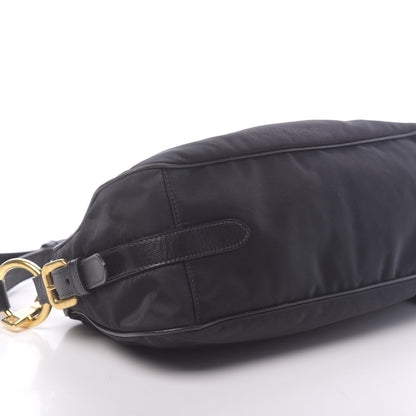 Prada Tessuto Nylon Saffiano Jacquard Logo Crossbody Bag Black 9 of 10