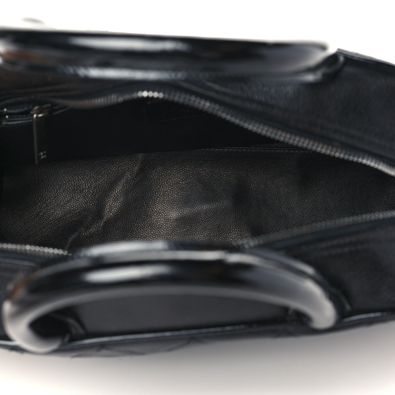 Chanel Calfskin Patent Quilted Bowler Black 5 of 10