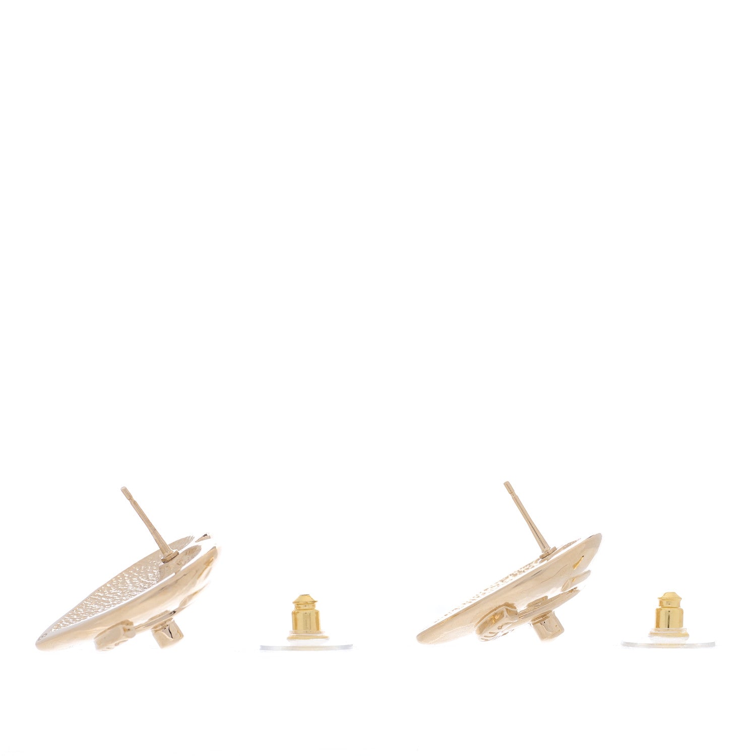 Chanel Metal CC Heart Turnlock Earrings Gold 3 of 4