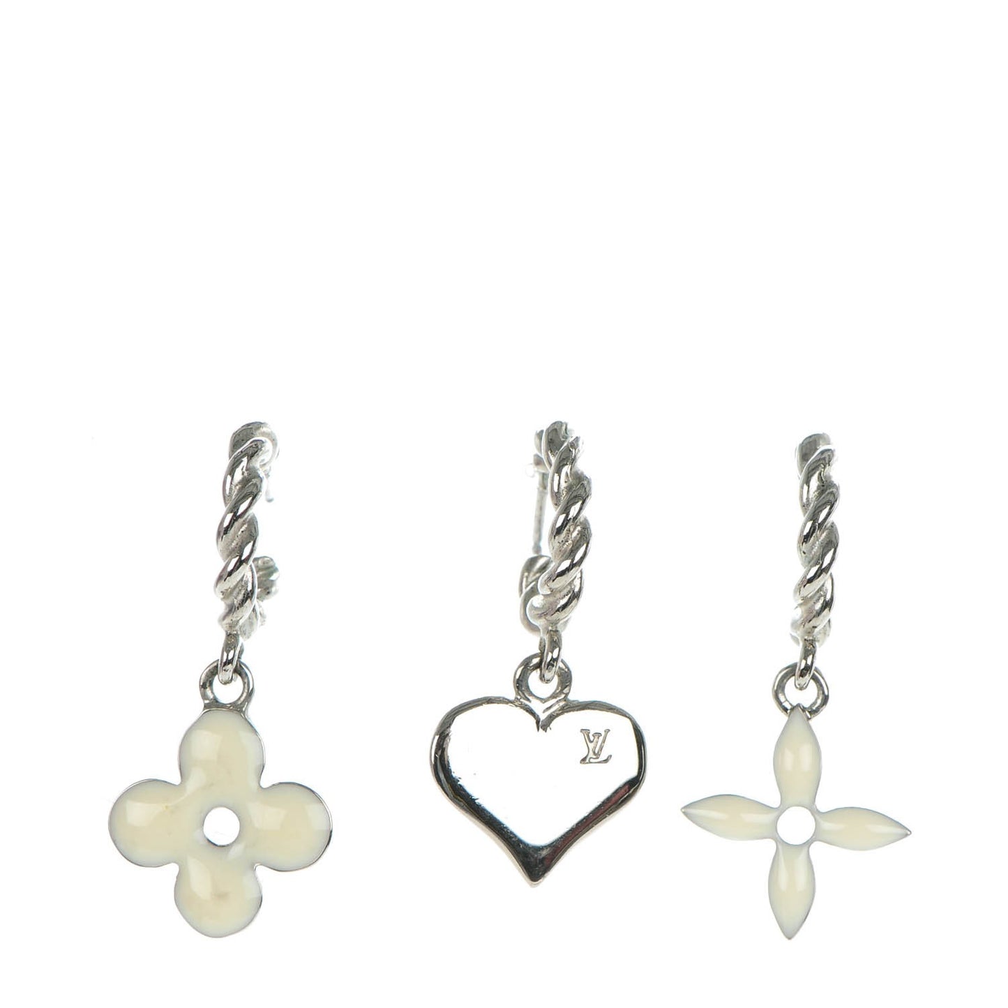 Sweet Monogram Earrings White