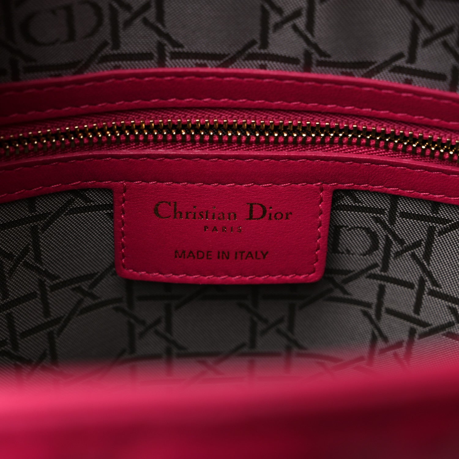 Christian Dior Lambskin Cannage Large Lady Dior Fuchsia 6 of 13