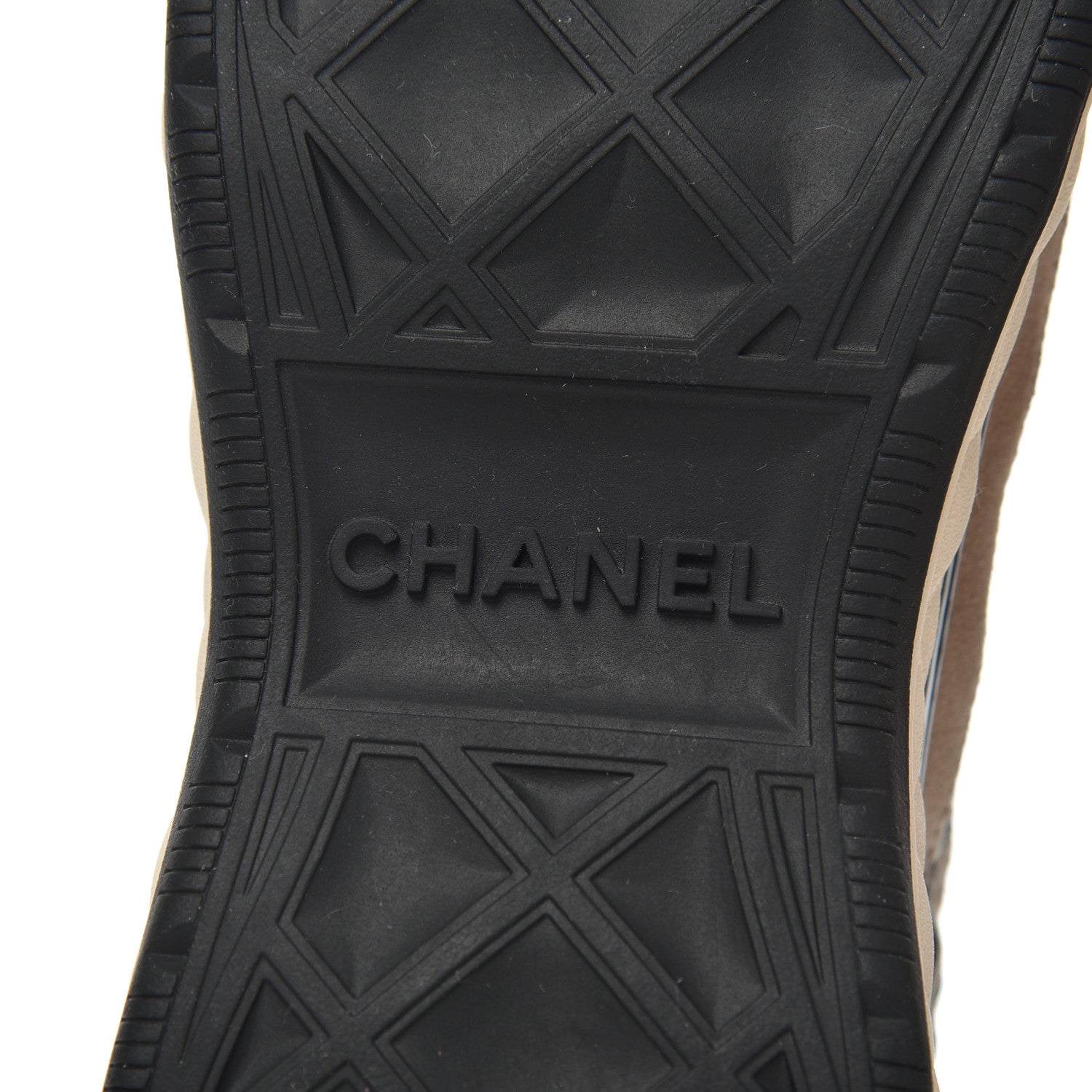 Chanel Suede Calfskin Embroidered CC Sneakers 41 Beige Black 6 of 17