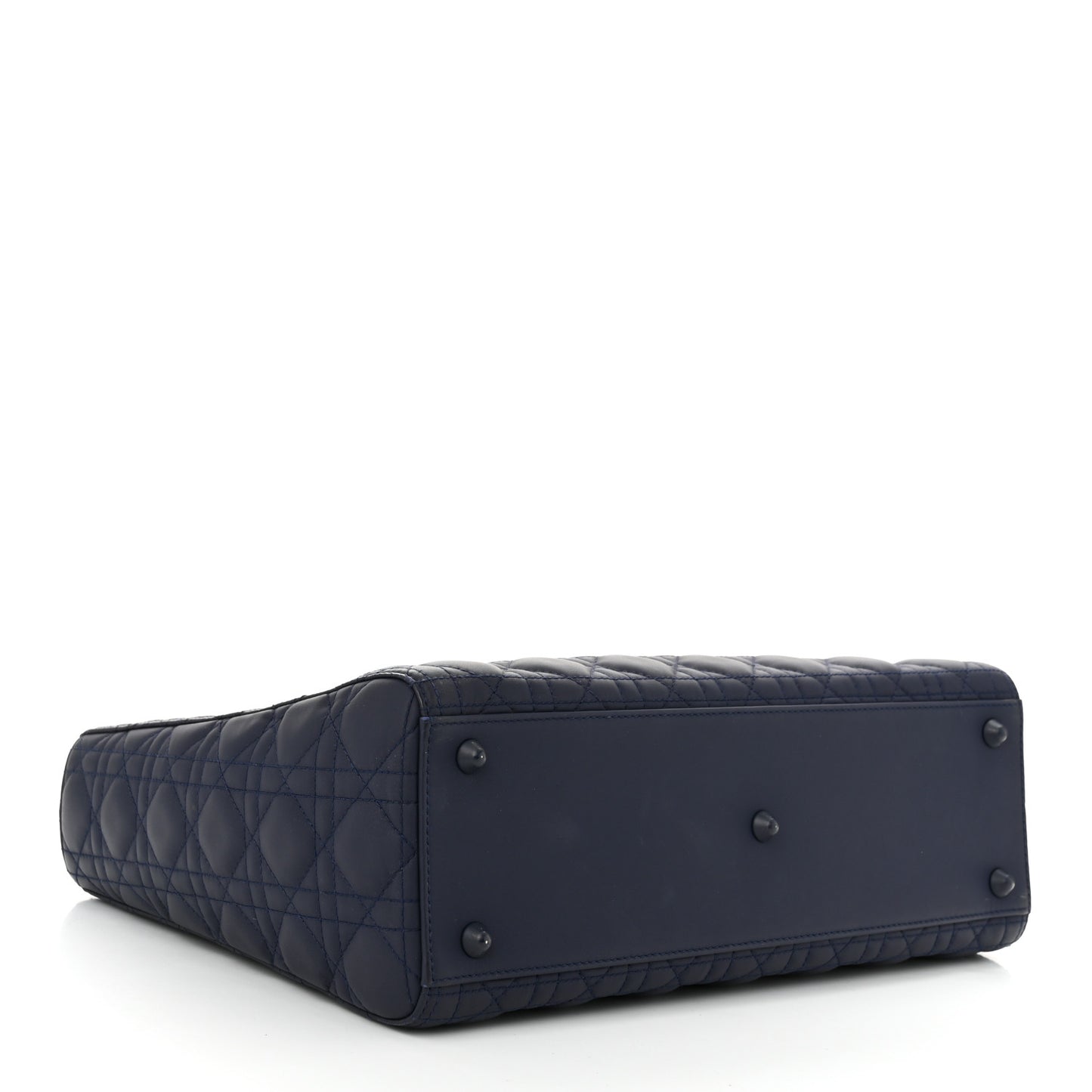 Ultra Matte Calfskin Cannage Large Lady Dior Blue