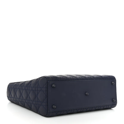 Christian Dior Ultra Matte Calfskin Cannage Large Lady Dior Blue 4 of 10