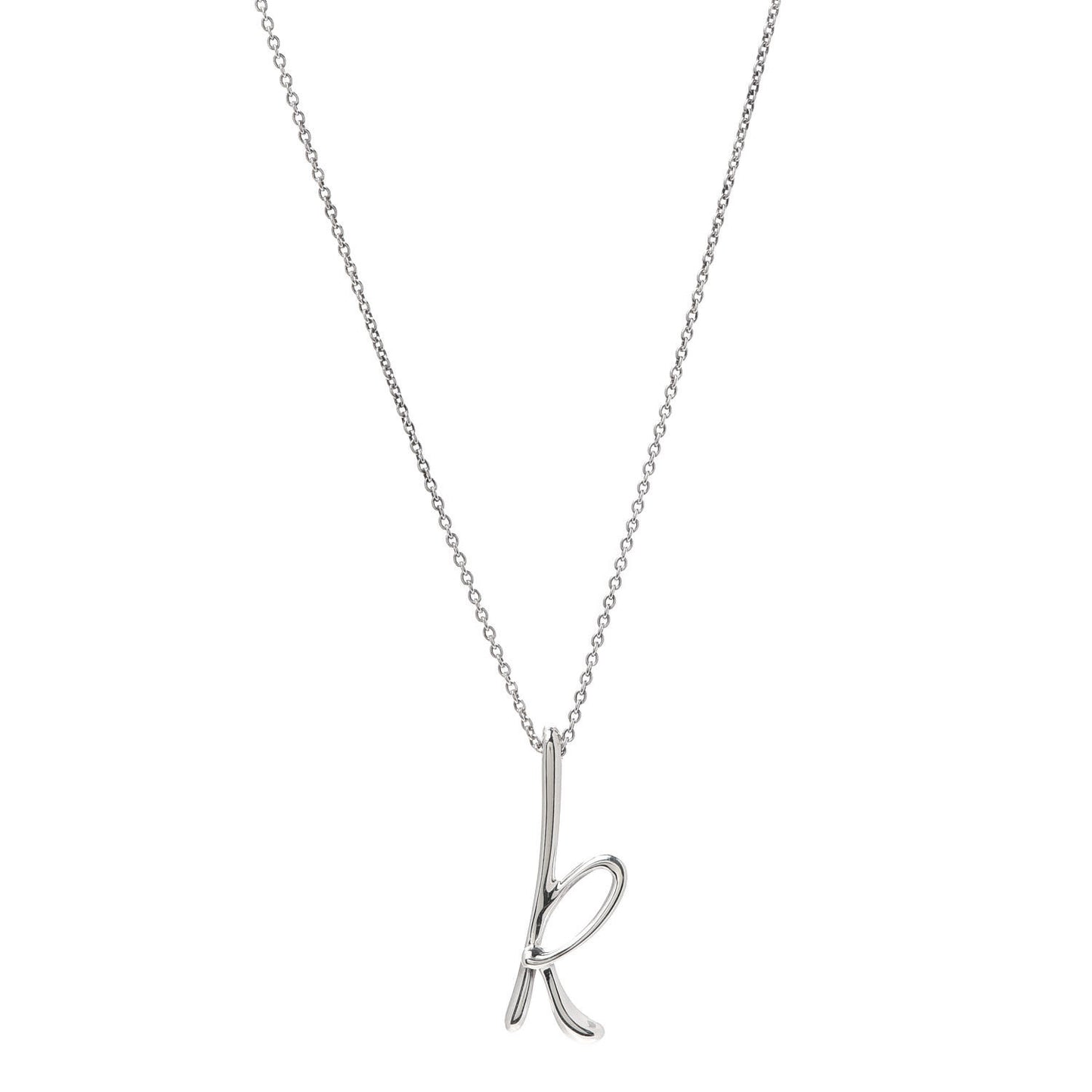 Sterling Silver Elsa Peretti Letter K Pendant Necklace
