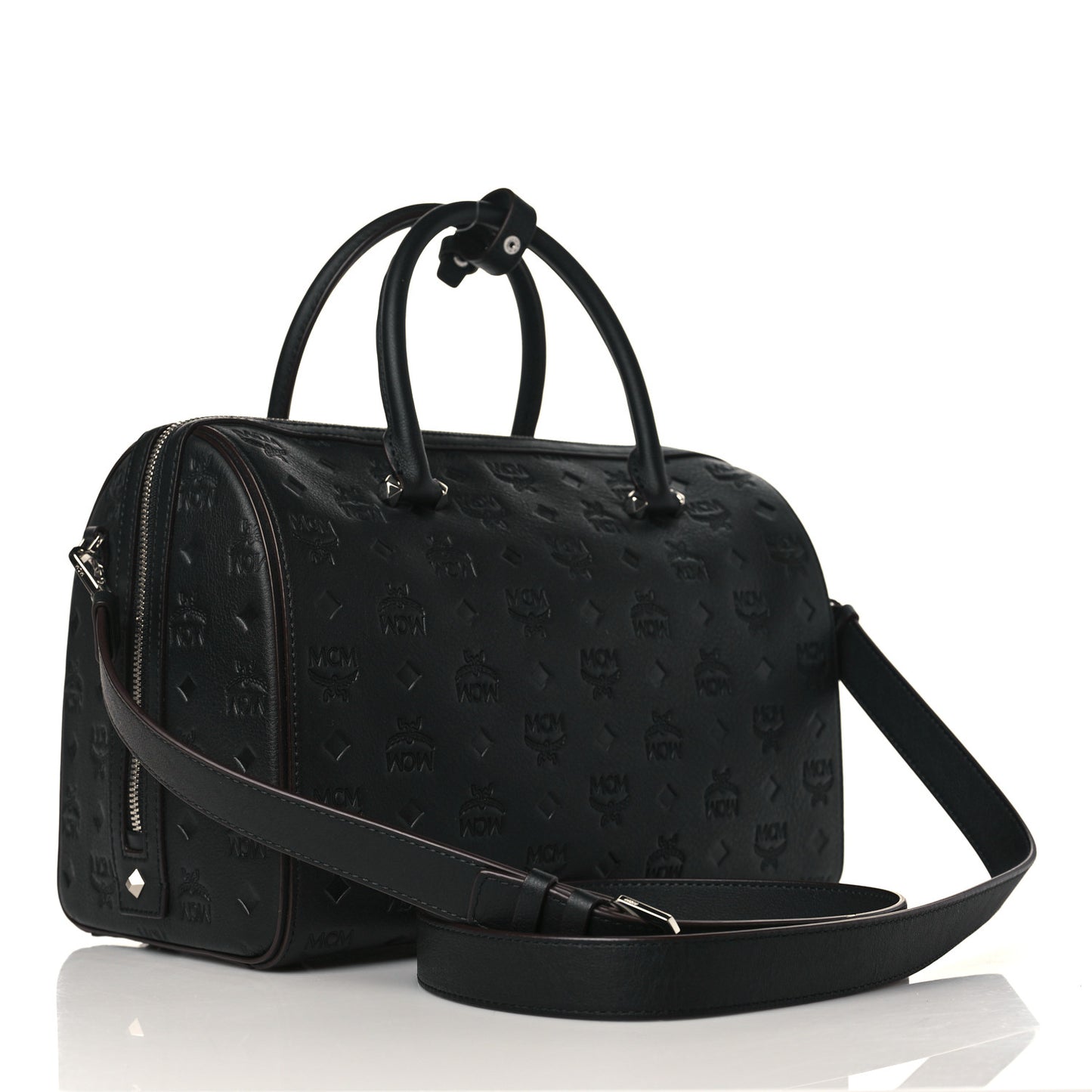 Calfskin Ottomar Monogram Essential Boston Bag Black