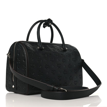 MCM Calfskin Ottomar Monogram Essential Boston Bag Black 3 of 9