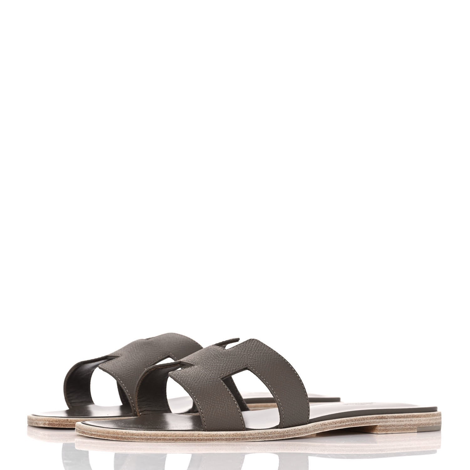 Hermes Epsom Oran Sandals 40 Etoupe 3 of 9