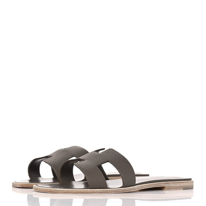 Hermes Epsom Oran Sandals 40 Etoupe 3 of 9
