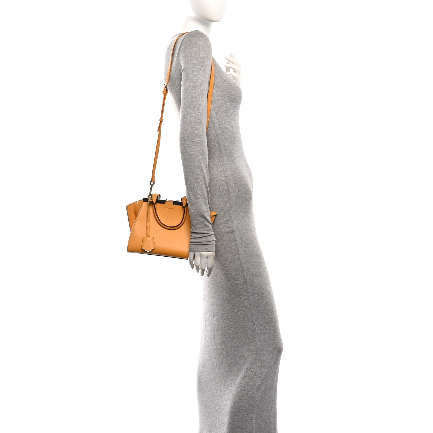 Fendi Vitello Dolce Mini 3jours Tote Miel 2 of 10