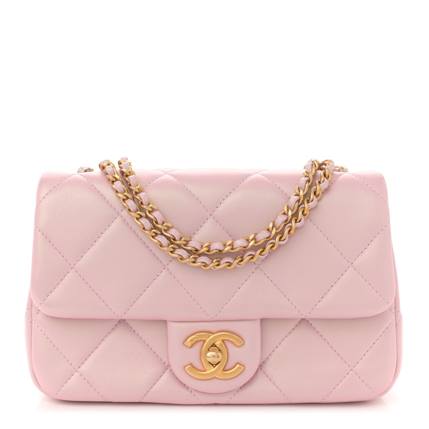 Chanel Pearly Lambskin Quilted Pearl Small Flap Pink 1 of 11