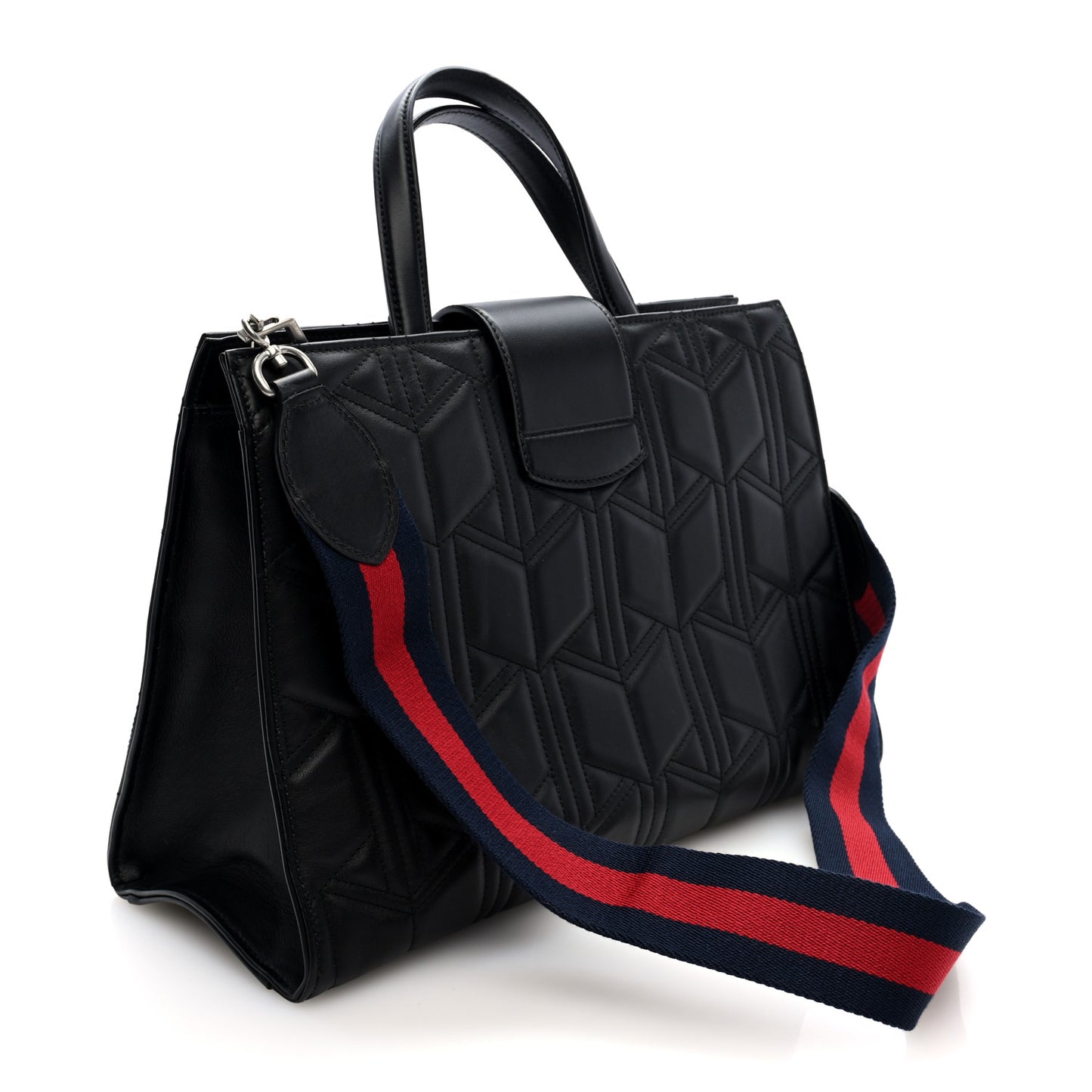 Calfskin Web Quilted Large Dionysus Tote Bag Black
