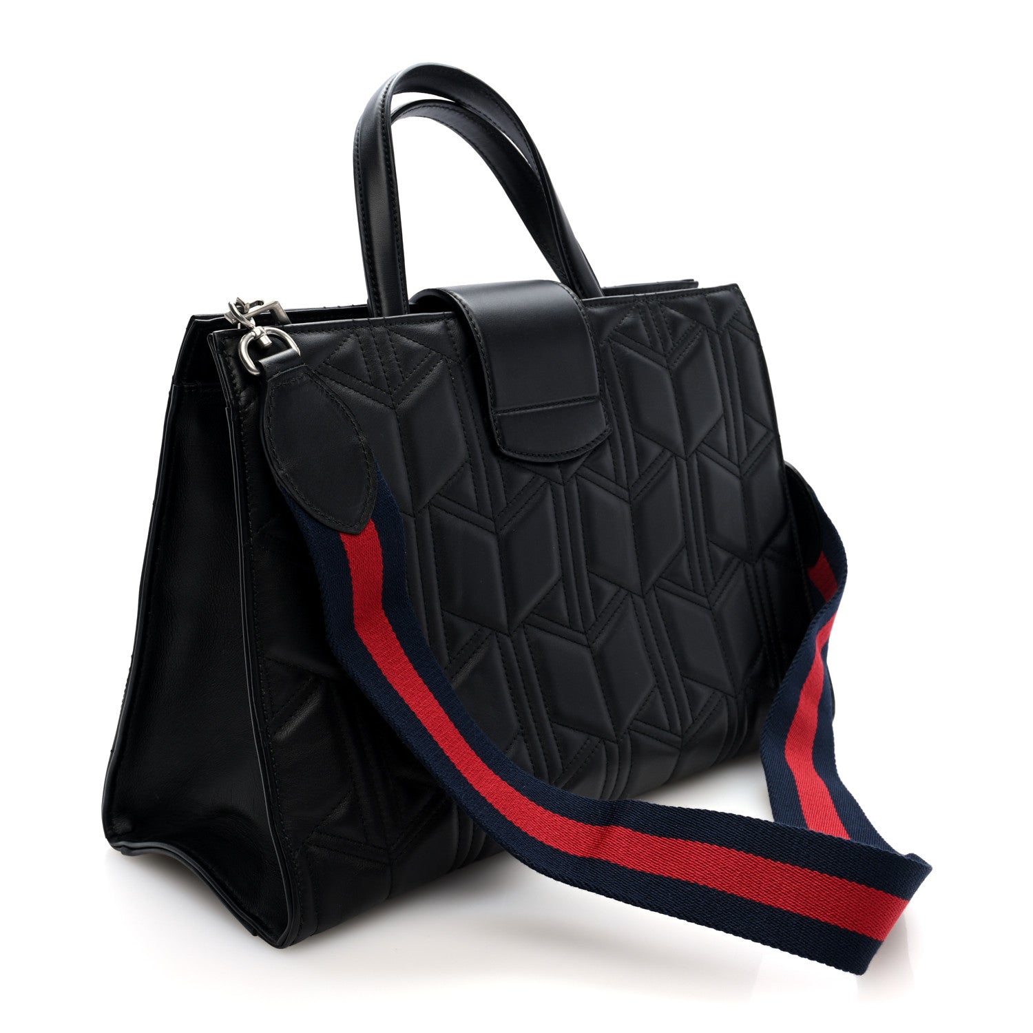 Gucci Calfskin Web Quilted Large Dionysus Tote Bag Black 3 of 8