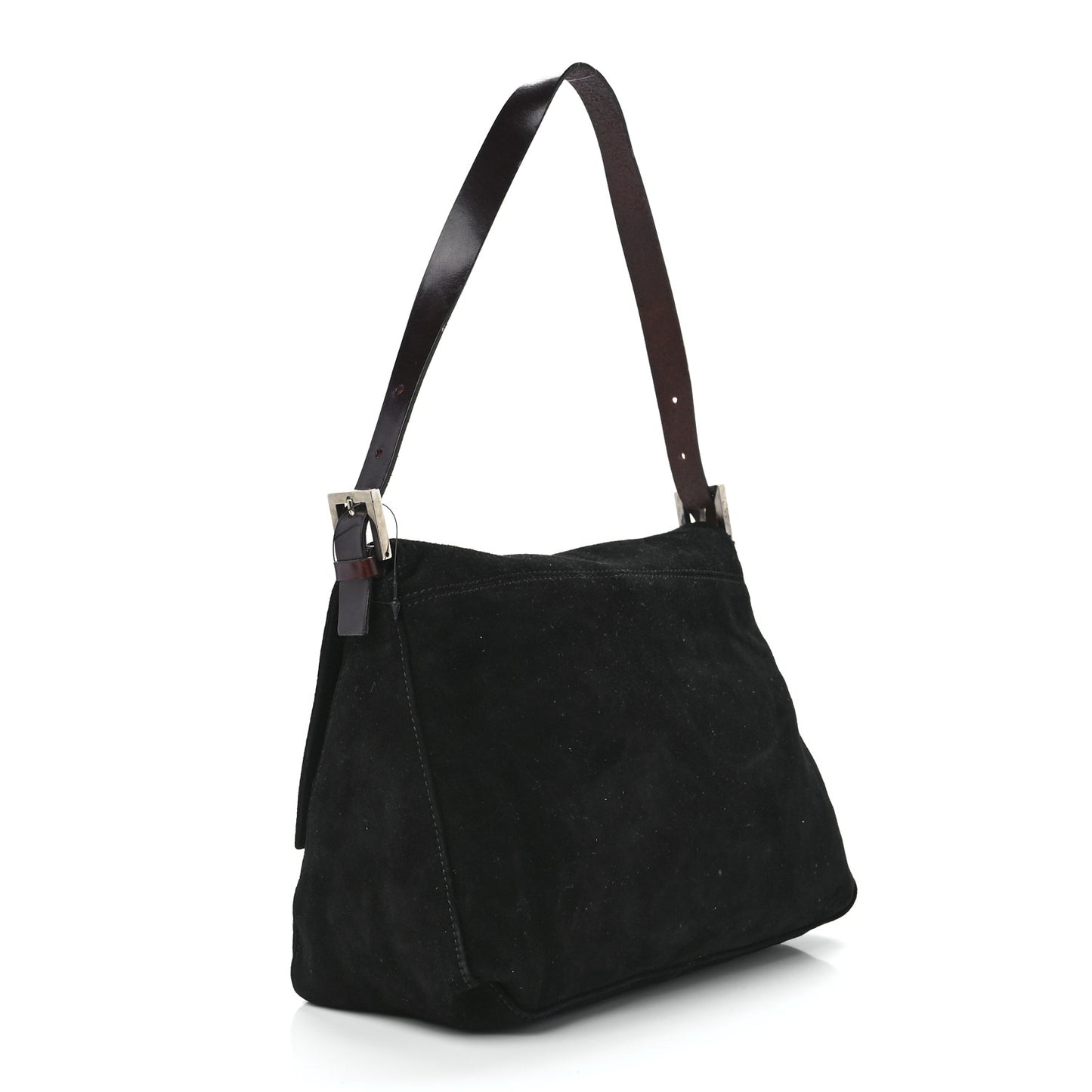 Suede Calfskin Mama Baguette Black