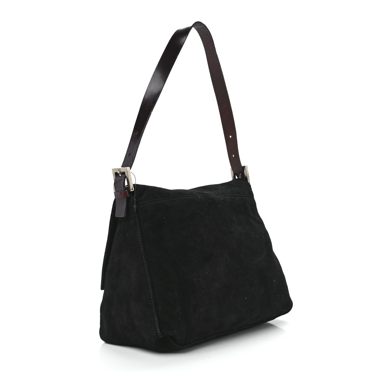Fendi Suede Calfskin Mama Baguette Black 3 of 13