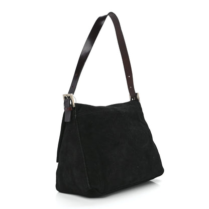 Fendi Suede Calfskin Mama Baguette Black 3 of 13