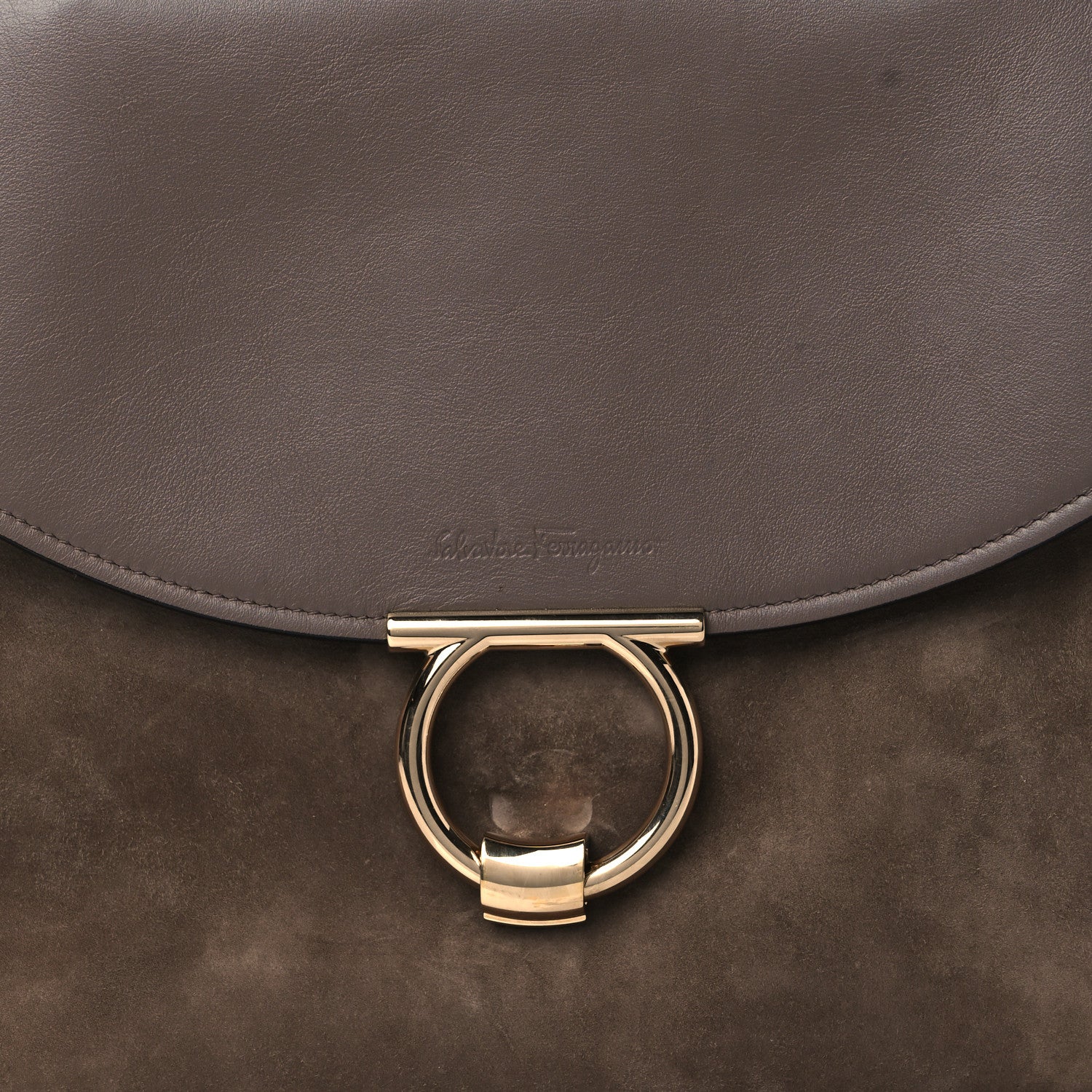 Salvatore Ferragamo Calfskin Suede Margot Top Handle Satchel Tan 7 of 11