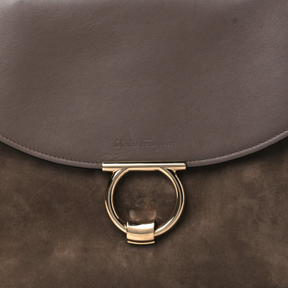 Salvatore Ferragamo Calfskin Suede Margot Top Handle Satchel Tan 7 of 11