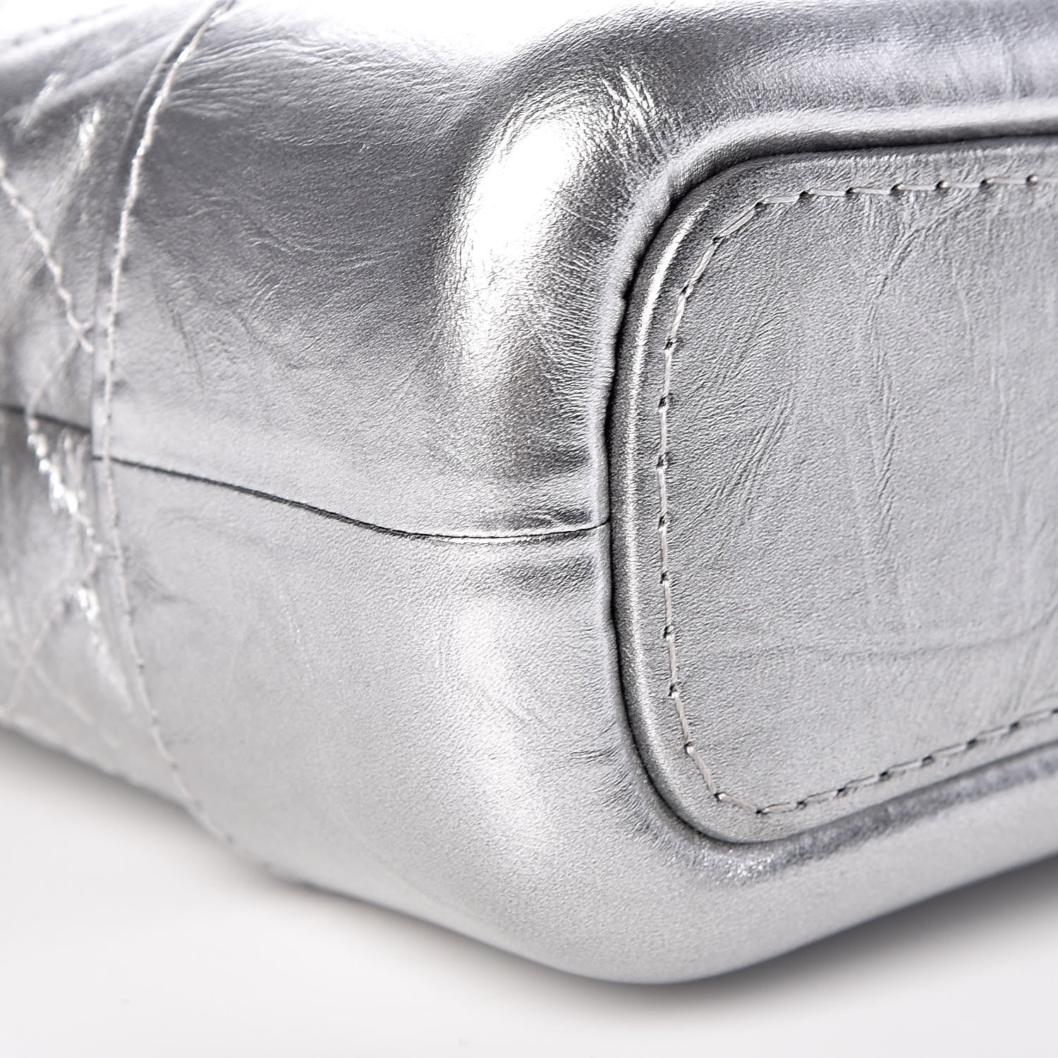 Chanel Metallic Aged Calfskin Quilted Small Gabrielle Hobo Silver 10 of 12