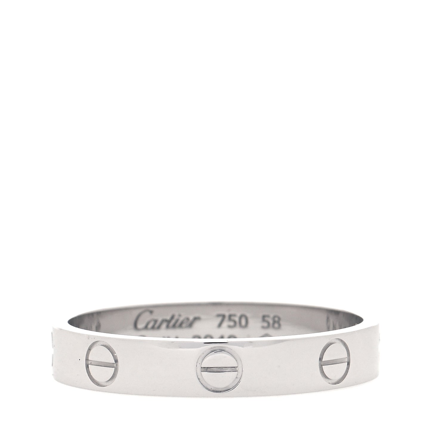 18K White Gold 3.5mm LOVE Wedding Band Ring 58 8.25