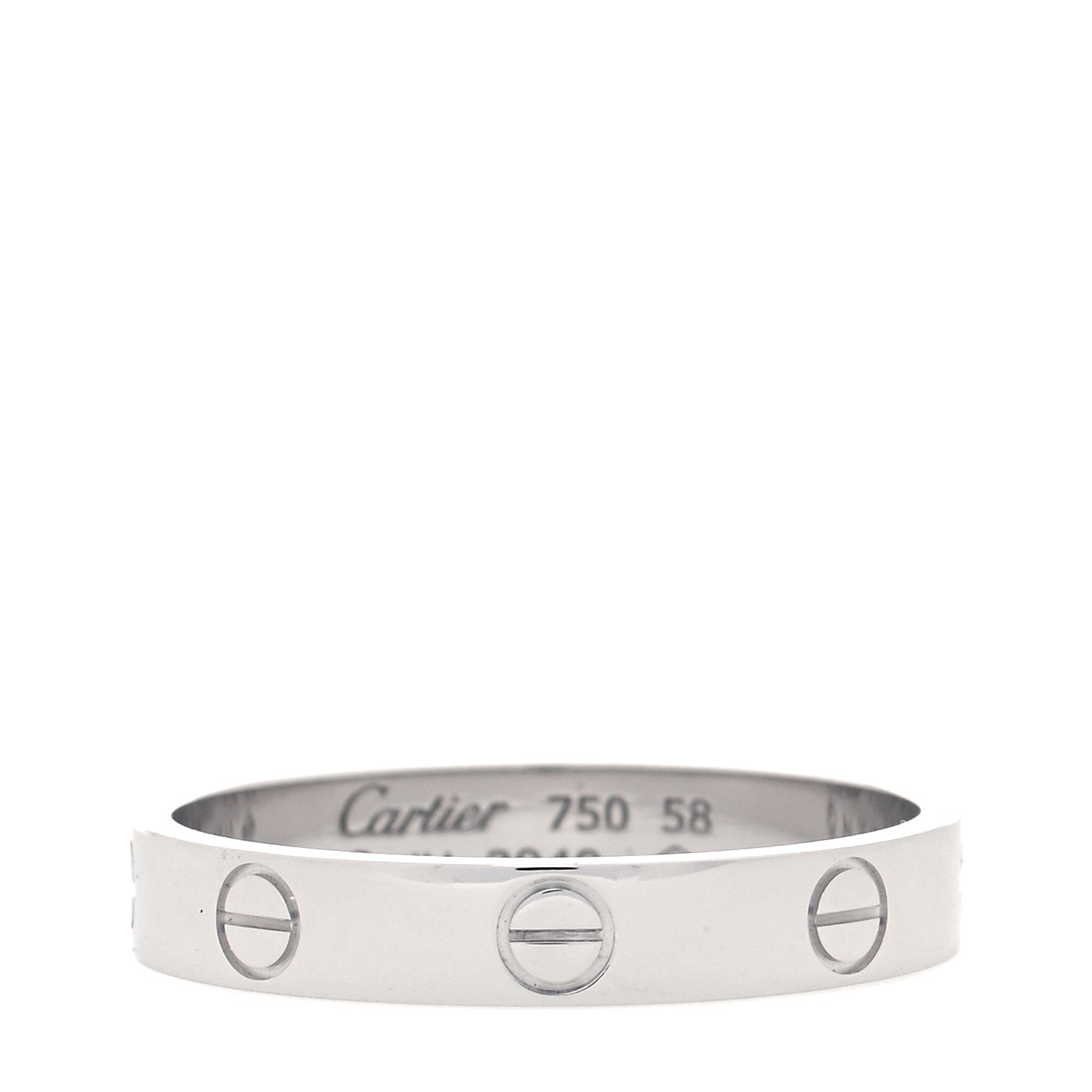 Cartier 18K White Gold 3.5mm LOVE Wedding Band Ring 58 8.25 2 of 11