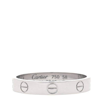 Cartier 18K White Gold 3.5mm LOVE Wedding Band Ring 58 8.25 2 of 11