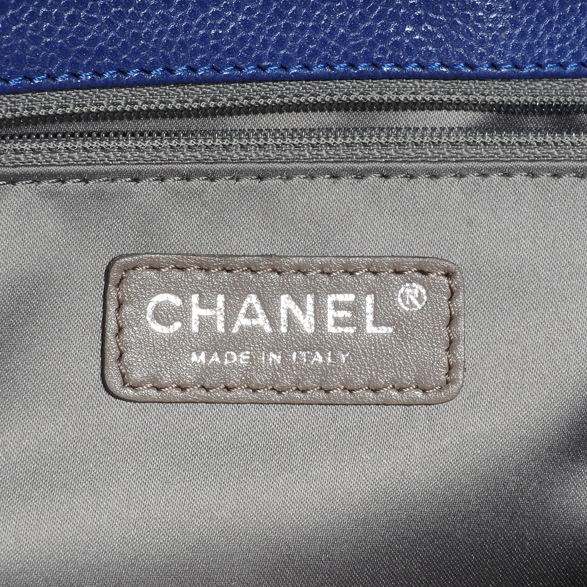 Chanel Caviar Grand Shopping Tote GST Blue 7 of 8