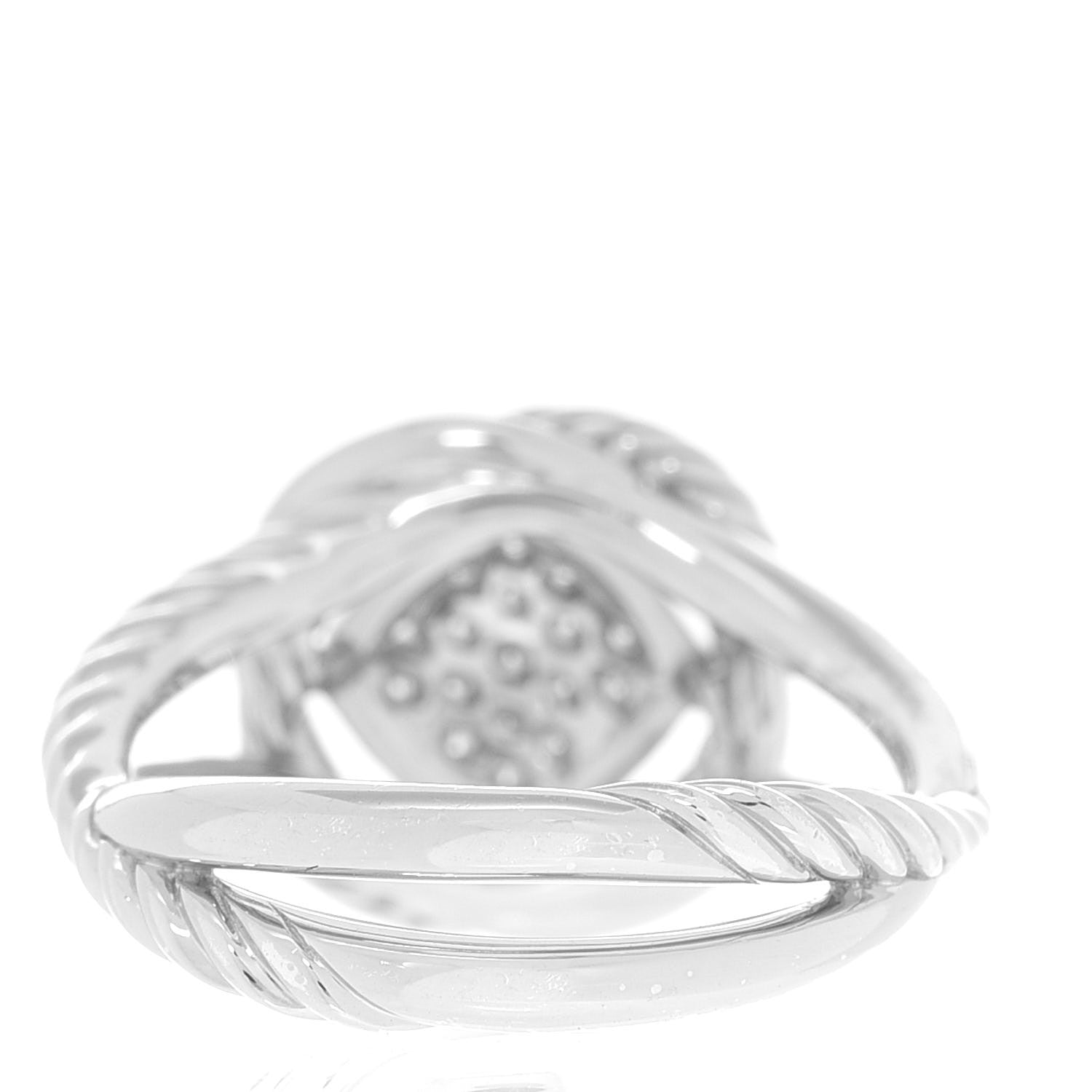 David Yurman Sterling Silver Diamond Pave 7mm Infinity Ring 51 5.75 3 of 4