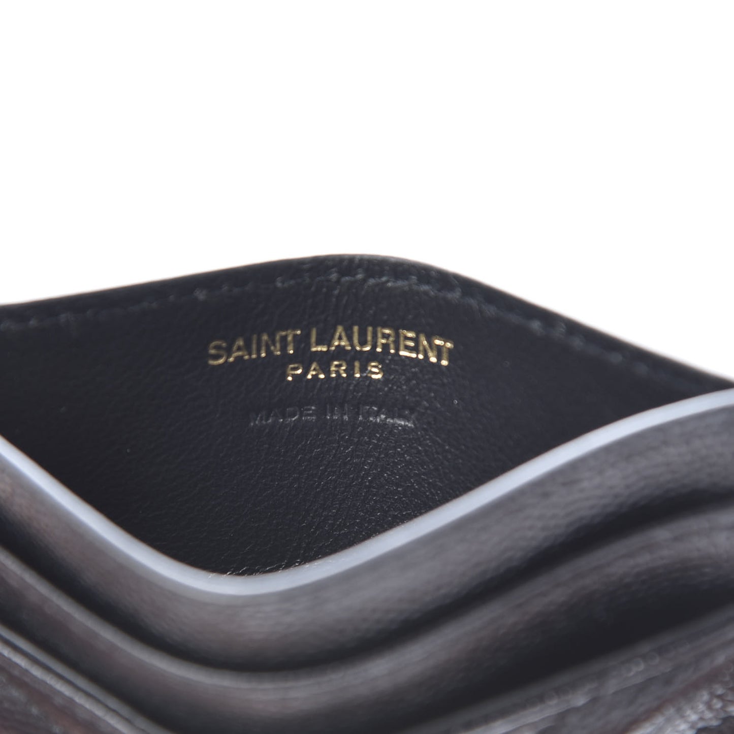 Grain De Poudre Matelasse Chevron Monogram Credit Card Case Black