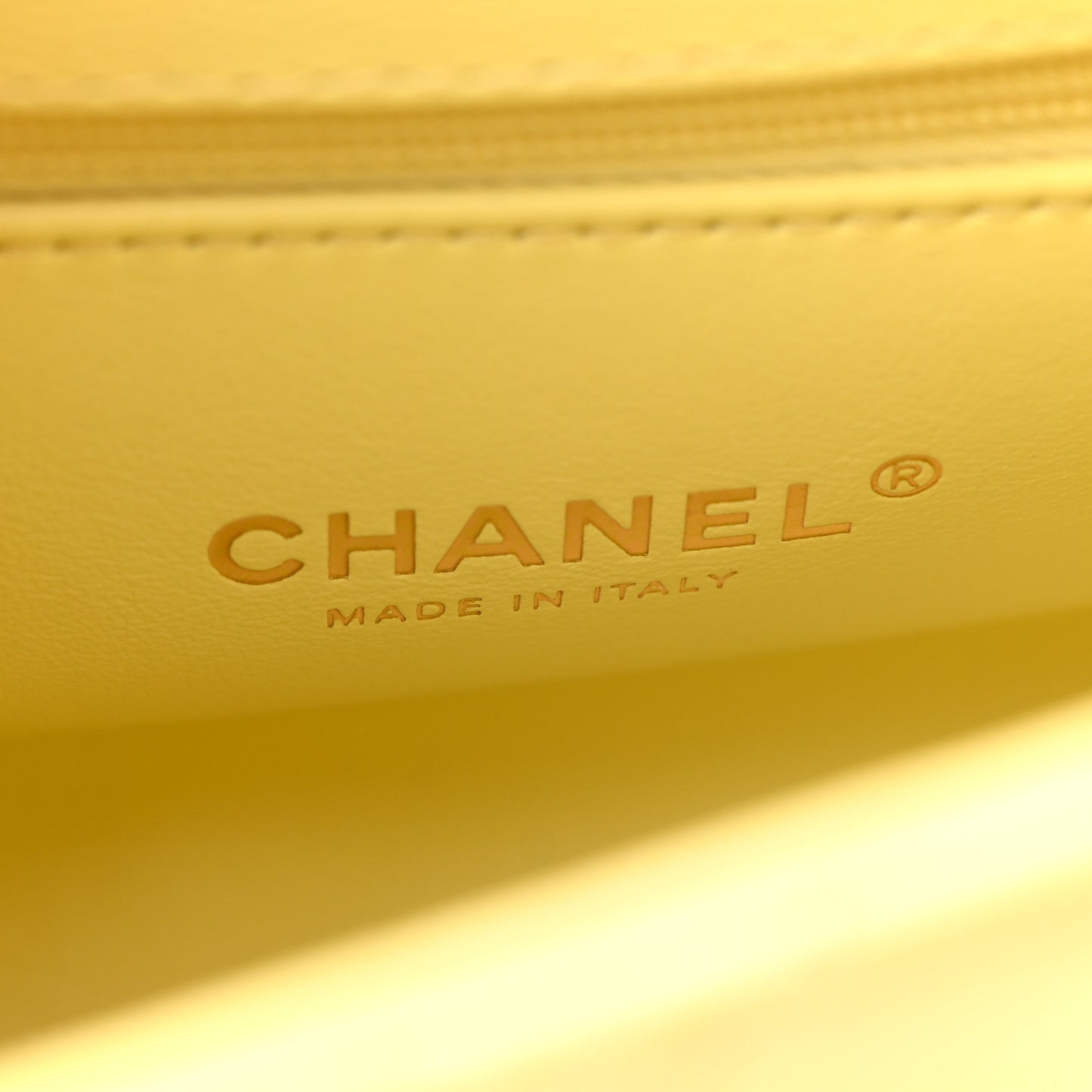 Caviar Quilted Extra Mini Coco Handle Flap Light Yellow