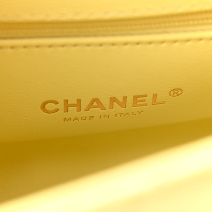 Chanel Caviar Quilted Extra Mini Coco Handle Flap Light Yellow 6 of 10