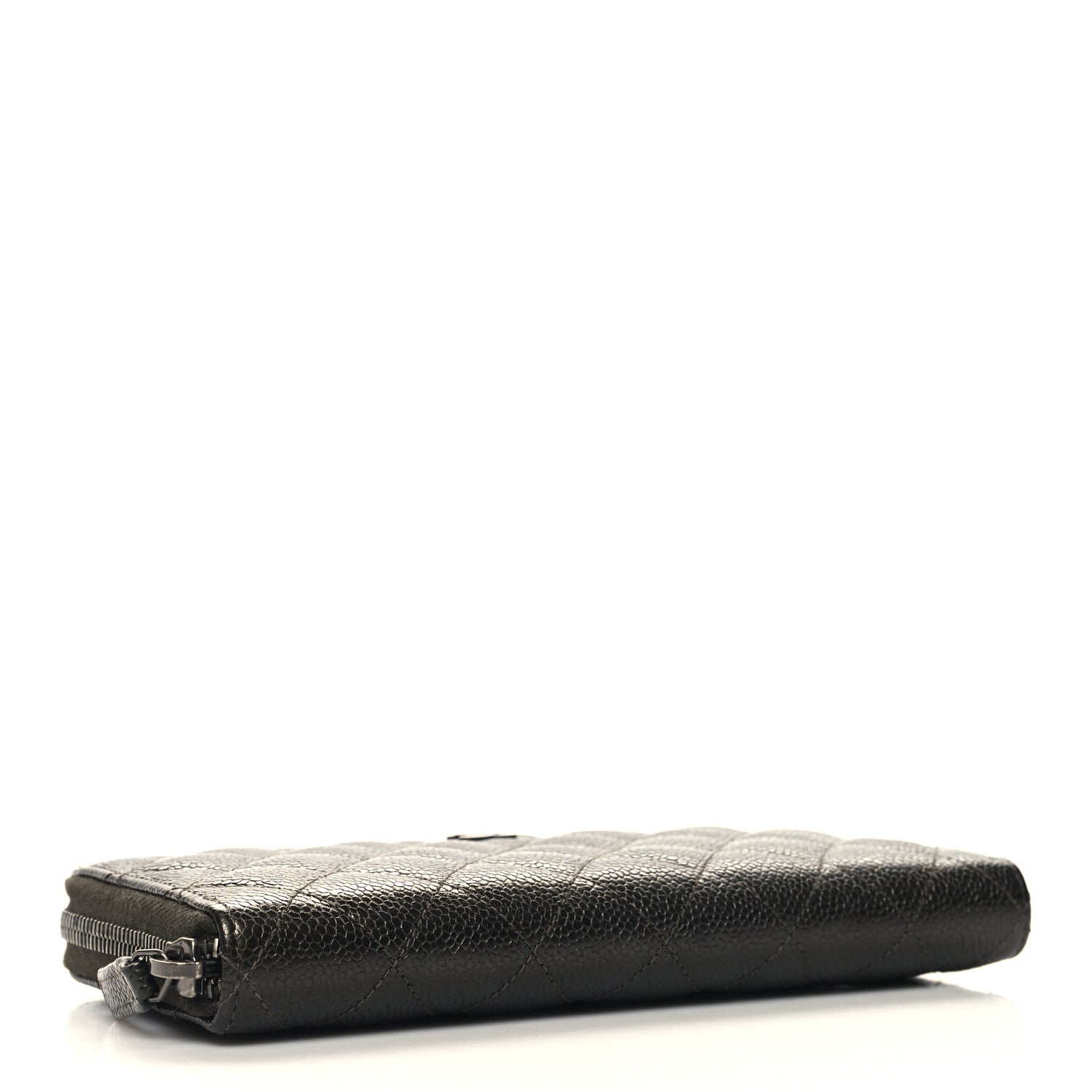 Chanel Caviar Quilted Large Gusset Zip Around Wallet Dark Charcoal 3 of 10
