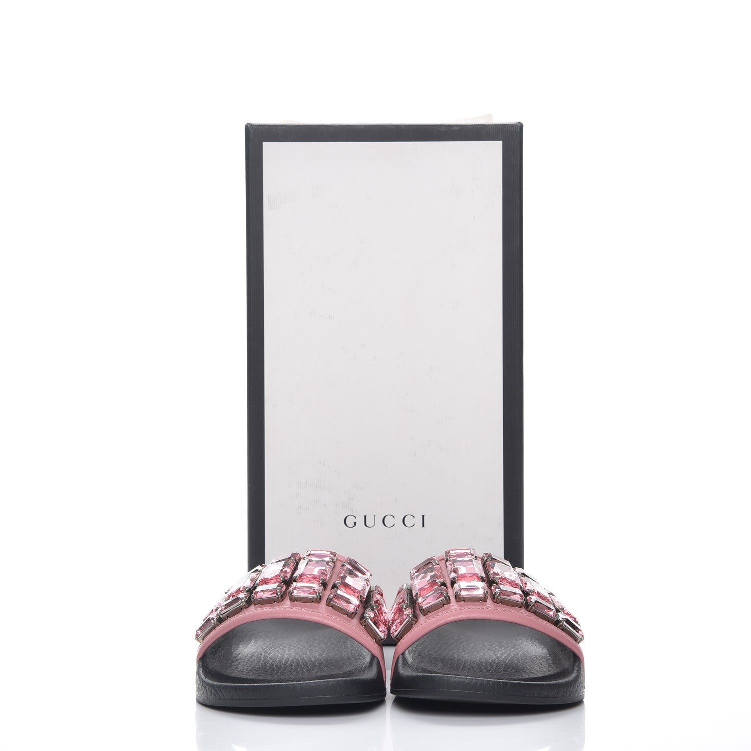 Gucci Calfskin Embellished Pursuit Slide Sandals 38 Carmine Rose 10 of 10