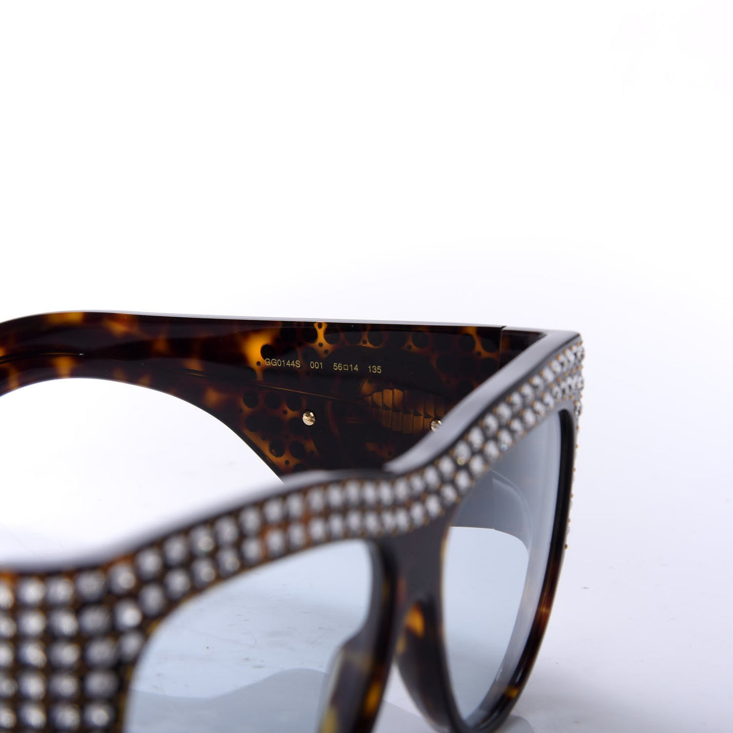 Acetate Crystal Oversize Hollywood Forever Sunglasses GG0144S Tortoiseshell
