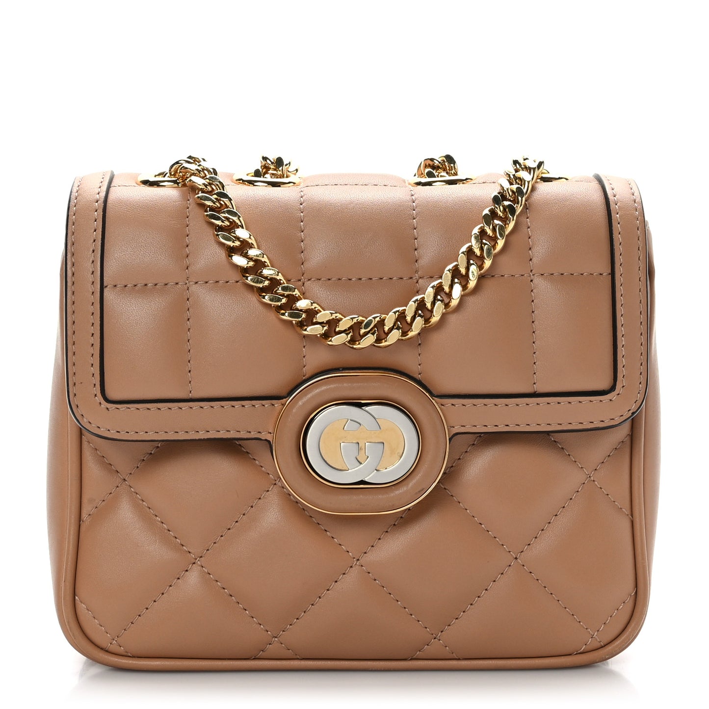 Calfskin Quilted Mini Deco Shoulder Bag Camelia