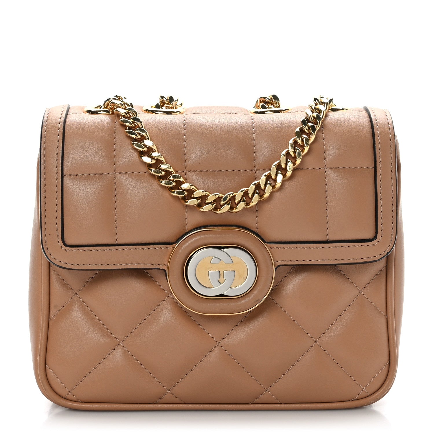 Gucci Calfskin Quilted Mini Deco Shoulder Bag Camelia 1 of 10