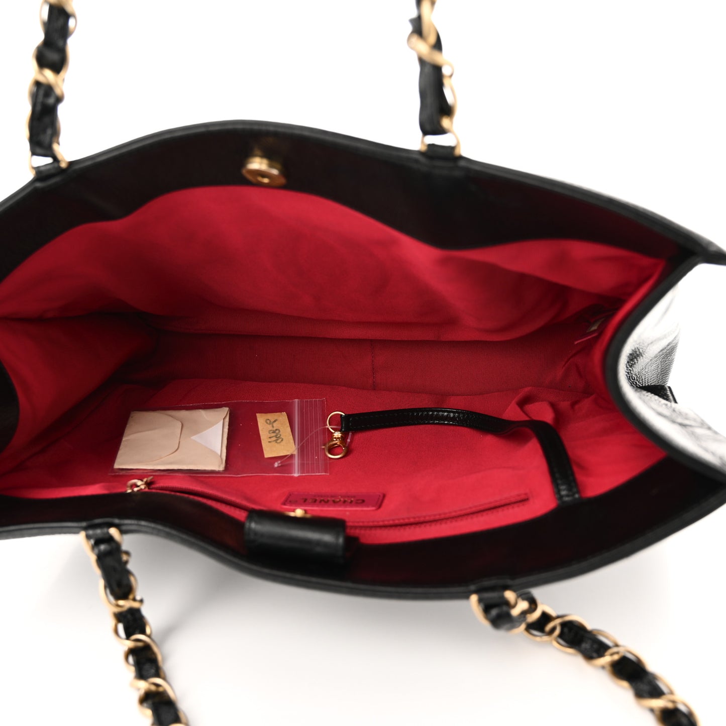 Glazed Aged Calfskin CC Tote Black