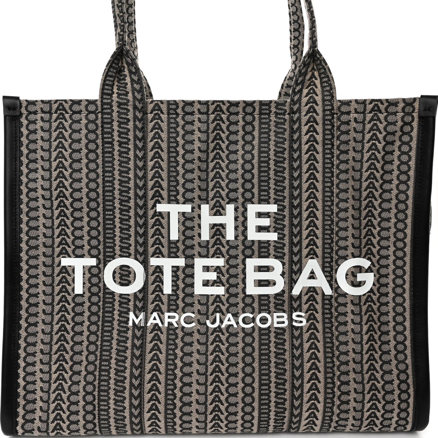 Cotton Jacquard Monogram Large The Traveler Tote Bag Beige Multicolor